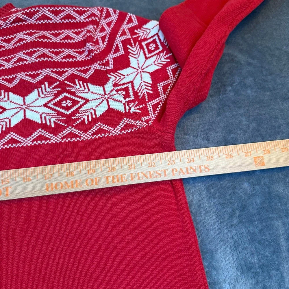 Weatherproof Vintage Sweater Mens Extra Large Red Fair Isle Snowflake‎ Cotton